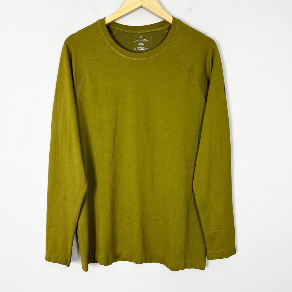 NEW Fabletics The Training Day Long Sleeve T-Shirt Green Size Large Men's